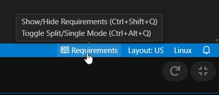 Requirements button location